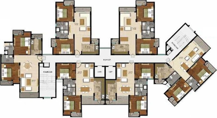 Floor Plan of Kiara Residency in Sushant Golf City, Lucknow - Image 7366