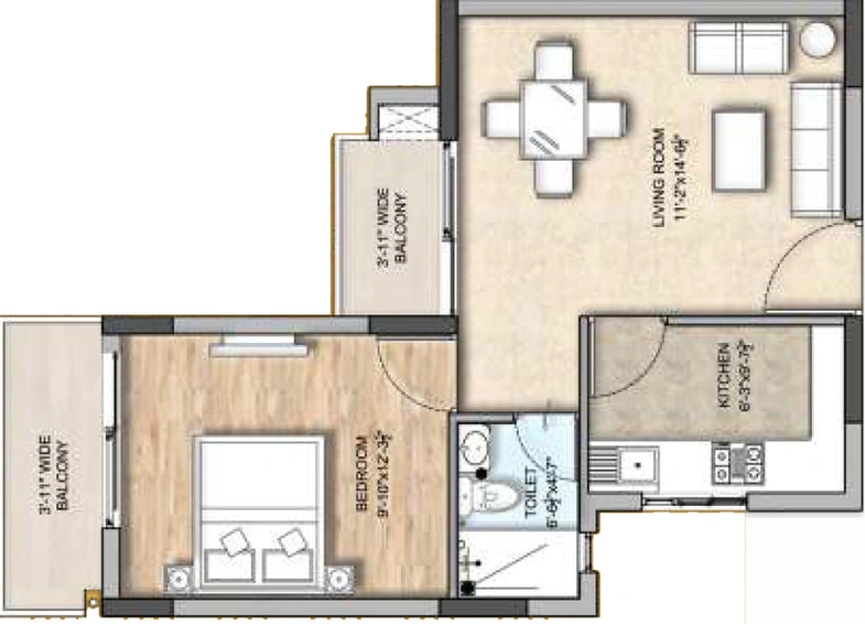 1 BHK Flat in Sahu City in Sultanpur Road, Lucknow - Image 394217