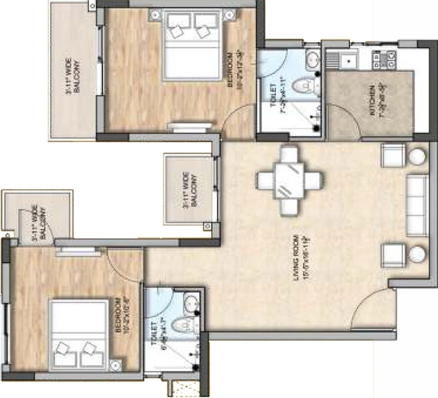 2 BHK Flat in Sahu City in Sultanpur Road, Lucknow - Image 394218