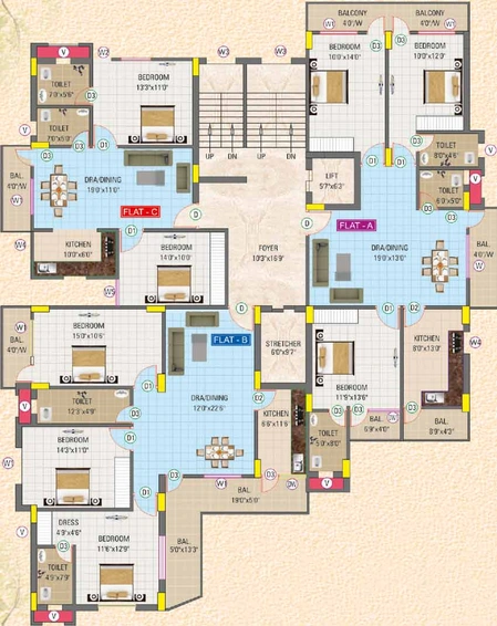 Floor Plan of Nexxgen Baleshwar Regency in Tupudana, Ranchi - Image 12810