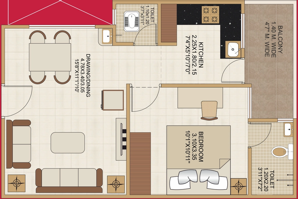 1 BHK Flat in Draupadi Shashwat Apartments in Khajuri kalan, Bhopal - Image 852943