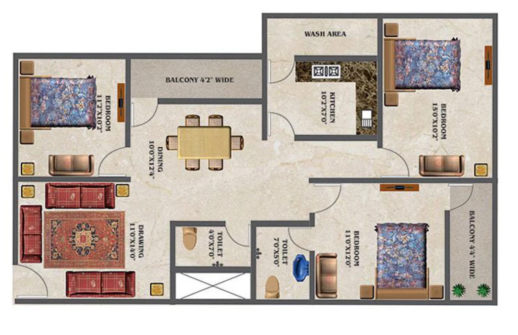3 BHK Flat in Paras Heights in Ayodhya Bypass, Bhopal - Image 852946