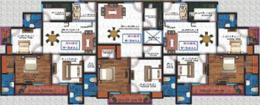 Floor Plan of Onella Sai Kohinoor in Faizabad Road, Lucknow - Image 5227