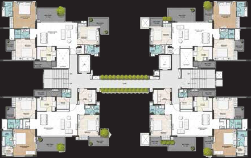 Floor Plan of 1OAK Atmos in Gomti Nagar Extension, Lucknow - Image 48760