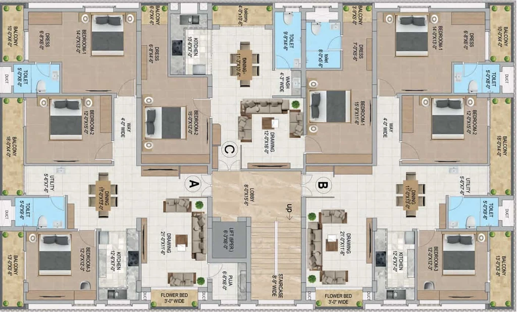 Floor Plan of Aanchal Shubh Chhaya in Anantapur, Ranchi - Image 47616