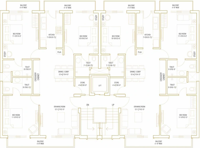 Floor Plan of Sushma Valencia in Zirakpur, Chandigarh - Image 3805