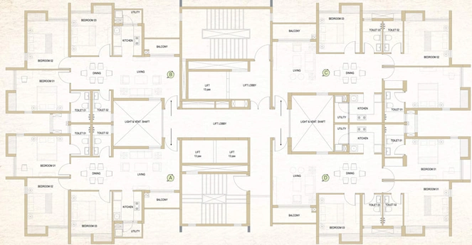 Floor Plan of DTC Sojon in Joka, Kolkata - Image 47986