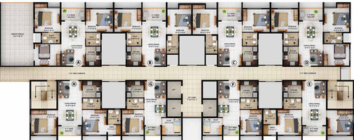 Floor Plan of Merlin Lakescape in New Town, Kolkata - Image 48021