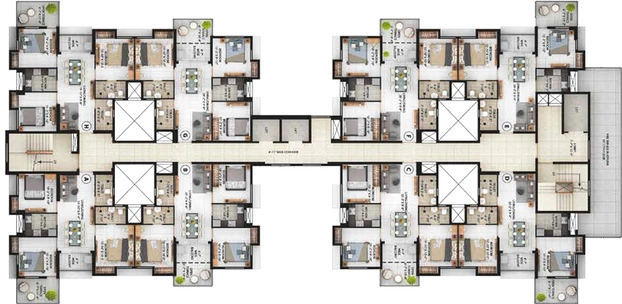 Floor Plan of Merlin Skygaze in EM Bypass, Kolkata - Image 48042