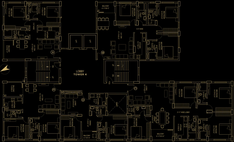 Floor Plan of Ambey Gateway in New Town, Kolkata - Image 3737