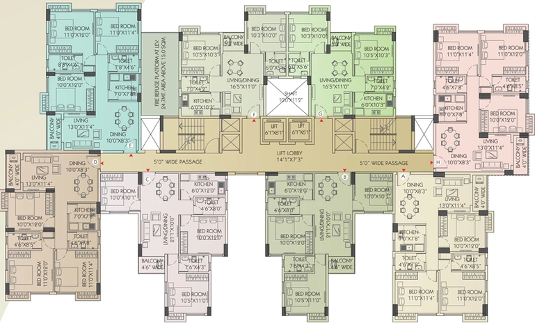 Floor Plan of Chitrakut Heights Phase 2 in New Town, Kolkata - Image 48098