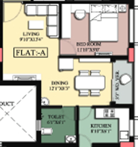 1 BHK Flat in GM Meena Galaxy in Beleghata, Kolkata - Image 494853