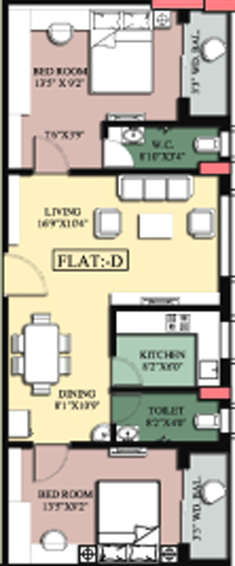 2 BHK Flat in GM Meena Galaxy in Beleghata, Kolkata - Image 494856