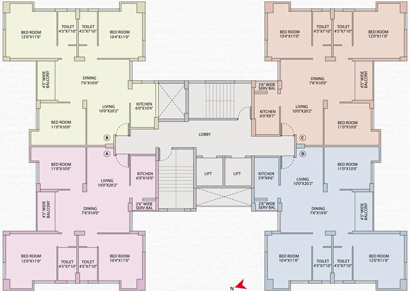 Floor Plan of Magnolia Merlion in Rajarhat, Kolkata - Image 4156