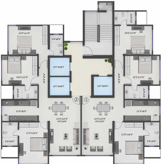Floor Plan of Supreme Melange in Dadar East, Mumbai - Image 14307