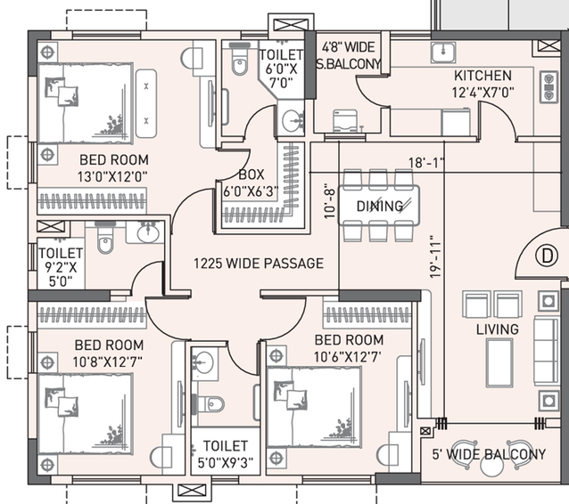 3 BHK Flat in Bhawani Inara in New Town, Kolkata - Image 494966