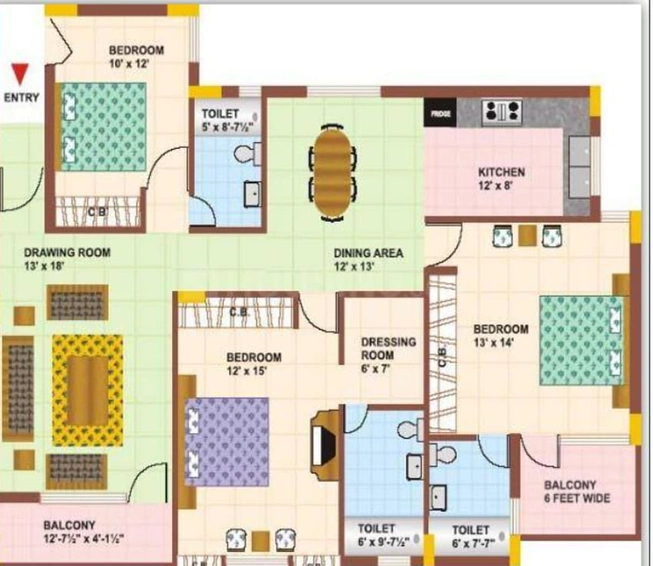 3 BHK Flat in Orbit Apartments in Zirakpur, Chandigarh - Image 351563