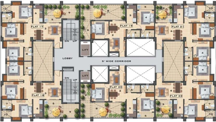 Floor Plan of Ganguly Grand Castle in Garia, Kolkata - Image 4496