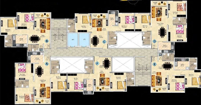 Floor Plan of Ideal Aurum in Kamalgazi, Kolkata - Image 4426