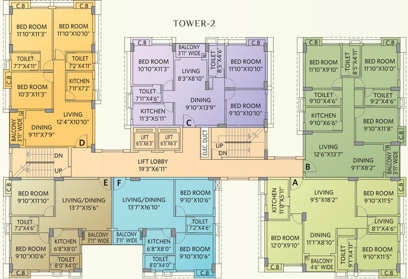 Floor Plan of Ambika Icon in Tollygunge, Kolkata - Image 48271
