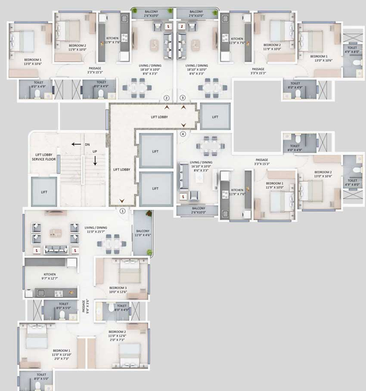 Floor Plan of Supreme Elenor in Chembur East, Mumbai - Image 14552