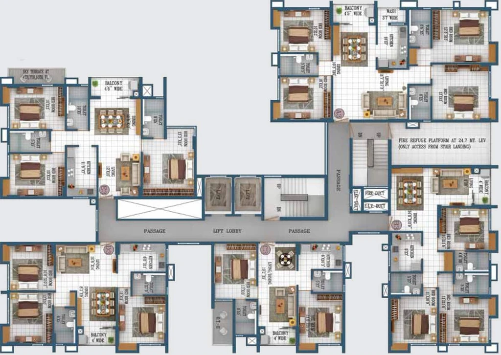 Floor Plan of Orbit Lumiere in BT Road, Kolkata - Image 4456