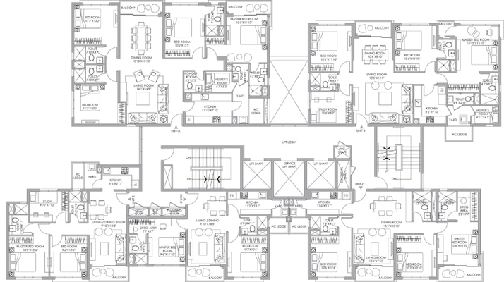 Floor Plan of PS One 10 in New Town, Kolkata - Image 4591