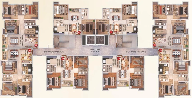 Floor Plan of Prabha Aikyam in New Town, Kolkata - Image 48295