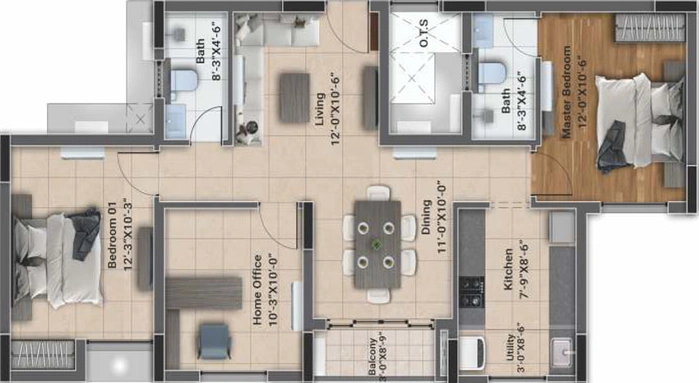 2 BHK Flat in DRA D Elite in Sholinganallur, Chennai - Image 353623