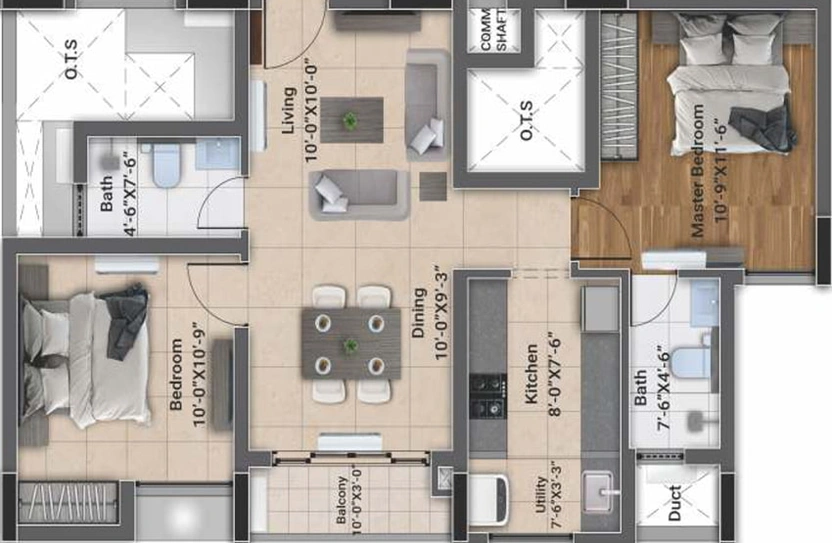2 BHK Flat in DRA D Elite in Sholinganallur, Chennai - Image 353621