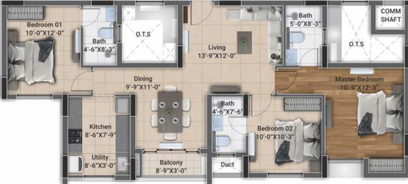 3 BHK Flat in DRA D Elite in Sholinganallur, Chennai - Image 353624