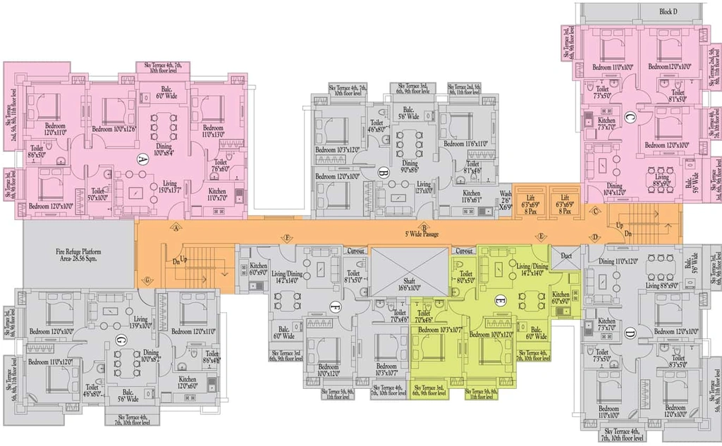 Floor Plan of Ascon Era in Rajarhat, Kolkata - Image 4622