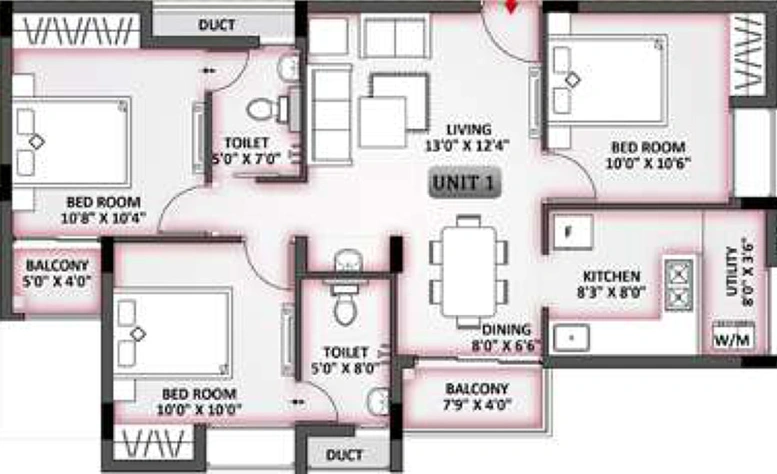 3 BHK Flat in LML Arshiya in Kattupakkam, Chennai - Image 493649