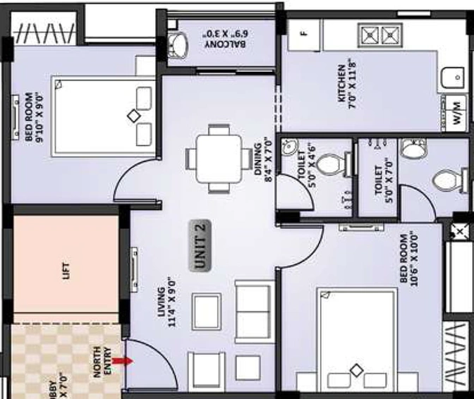 2 BHK Flat in LML Arshiya in Kattupakkam, Chennai - Image 493644