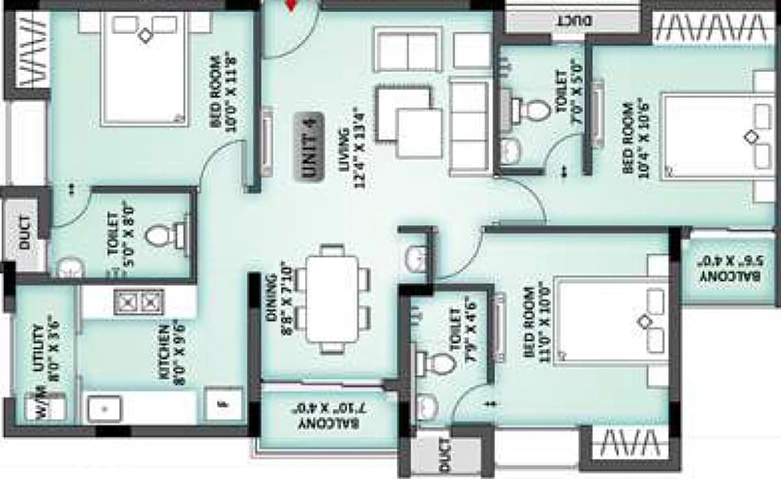 3 BHK Flat in LML Arshiya in Kattupakkam, Chennai - Image 493651