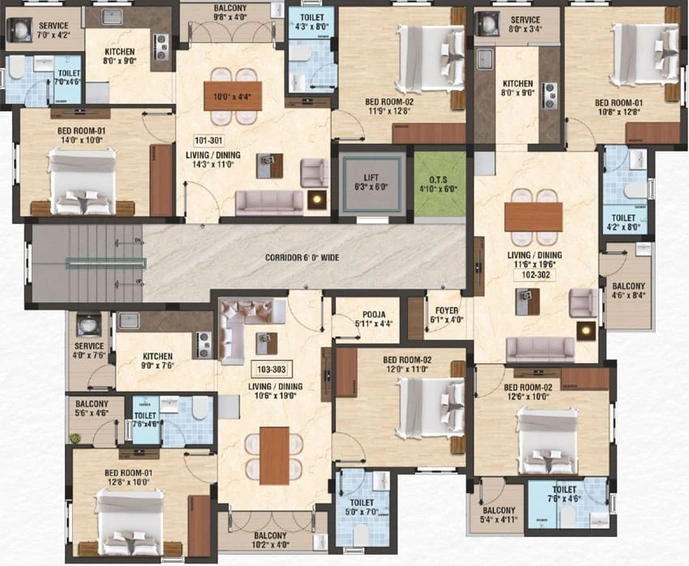 Floor Plan of LML Iconia in Kattupakkam, Chennai - Image 47552