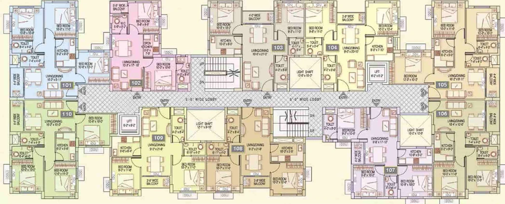 Floor Plan of Fortune Heights in Barasat, Kolkata - Image 48326
