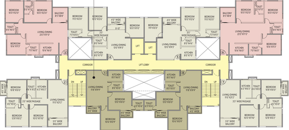 Floor Plan of Siddha Galaxia in New Town, Kolkata - Image 4651