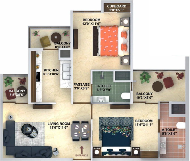2 BHK Flat in Vera Lok Awas in Mohali, Chandigarh - Image 366483