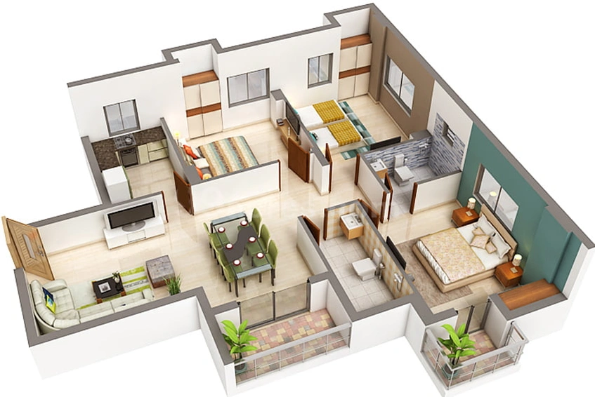 3 BHK Flat in Unimark Riviera in Uttarpara, Kolkata - Image 495121