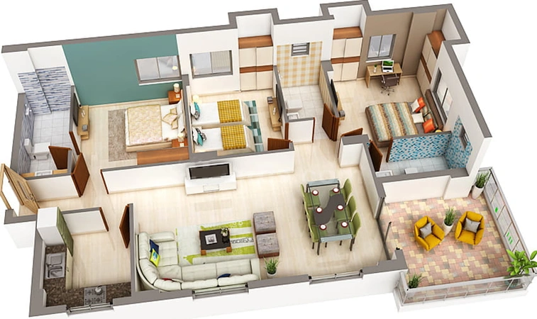 3 BHK Flat in Unimark Riviera in Uttarpara, Kolkata - Image 495123