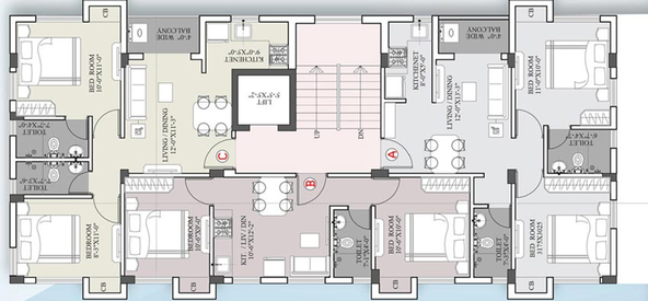 Floor Plan of Magnolia Mulberry in New Town, Kolkata - Image 48348