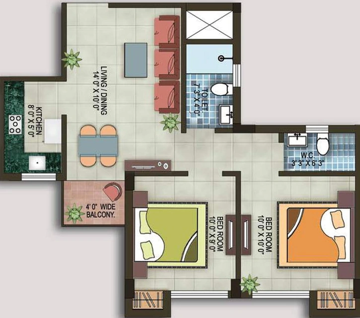 2 BHK Flat in Magnolia Sports City in Barrackpore, Kolkata - Image 767703