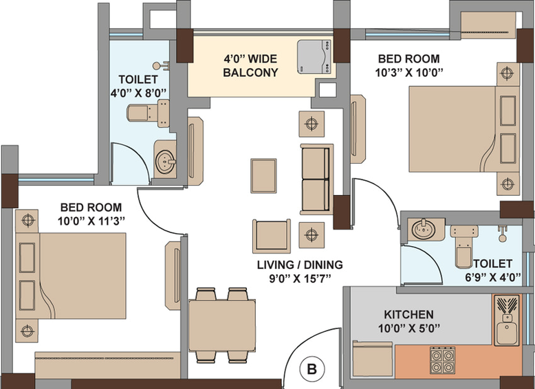 2 BHK Flat in Srijan Eternia in Madhyamgram, Kolkata - Image 360257