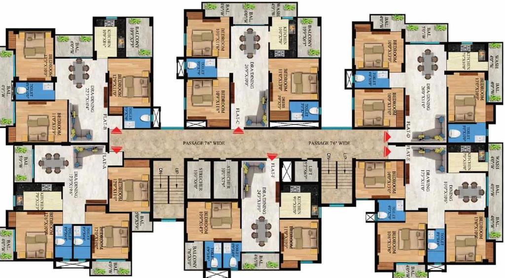 Floor Plan of NK Oak Wood in Pandra, Ranchi - Image 16061