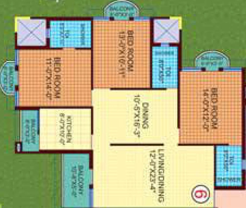 3 BHK Flat in Pranami Green View Heights in Bariatu, Ranchi - Image 793673