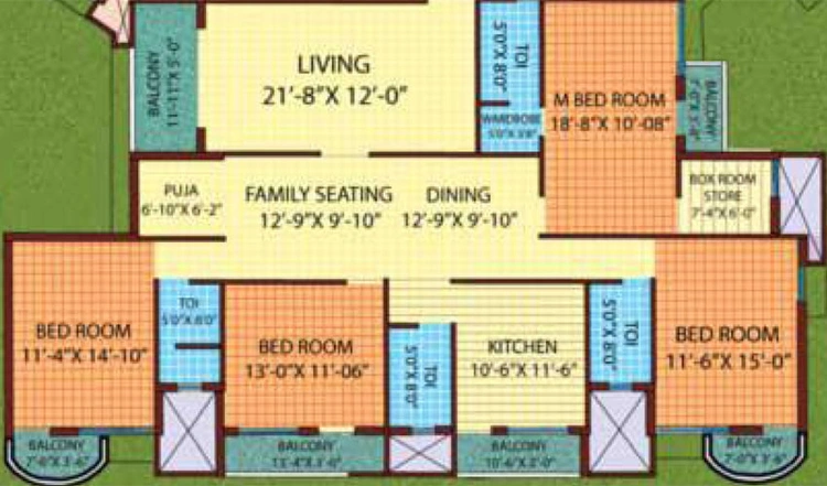 4 BHK Flat in Pranami Green View Heights in Bariatu, Ranchi - Image 793675