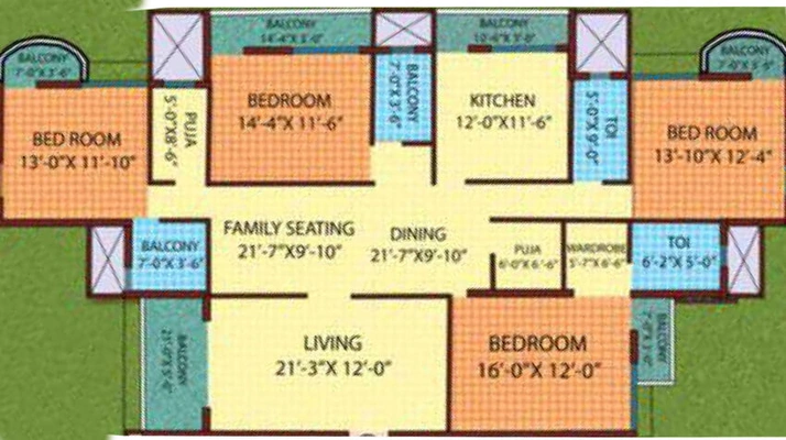 4 BHK Flat in Pranami Green View Heights in Bariatu, Ranchi - Image 793676
