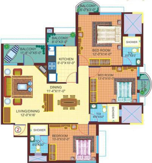 3 BHK Flat in Pranami Green View Heights in Bariatu, Ranchi - Image 793672