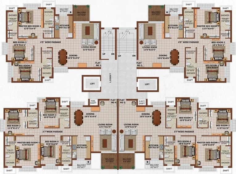 Floor Plan of Pranami Santushti in Lower Bazaar, Ranchi - Image 16084